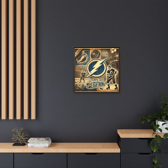 "Vintage Tampa Bay Lightning"  - Matte Canvas, Framed