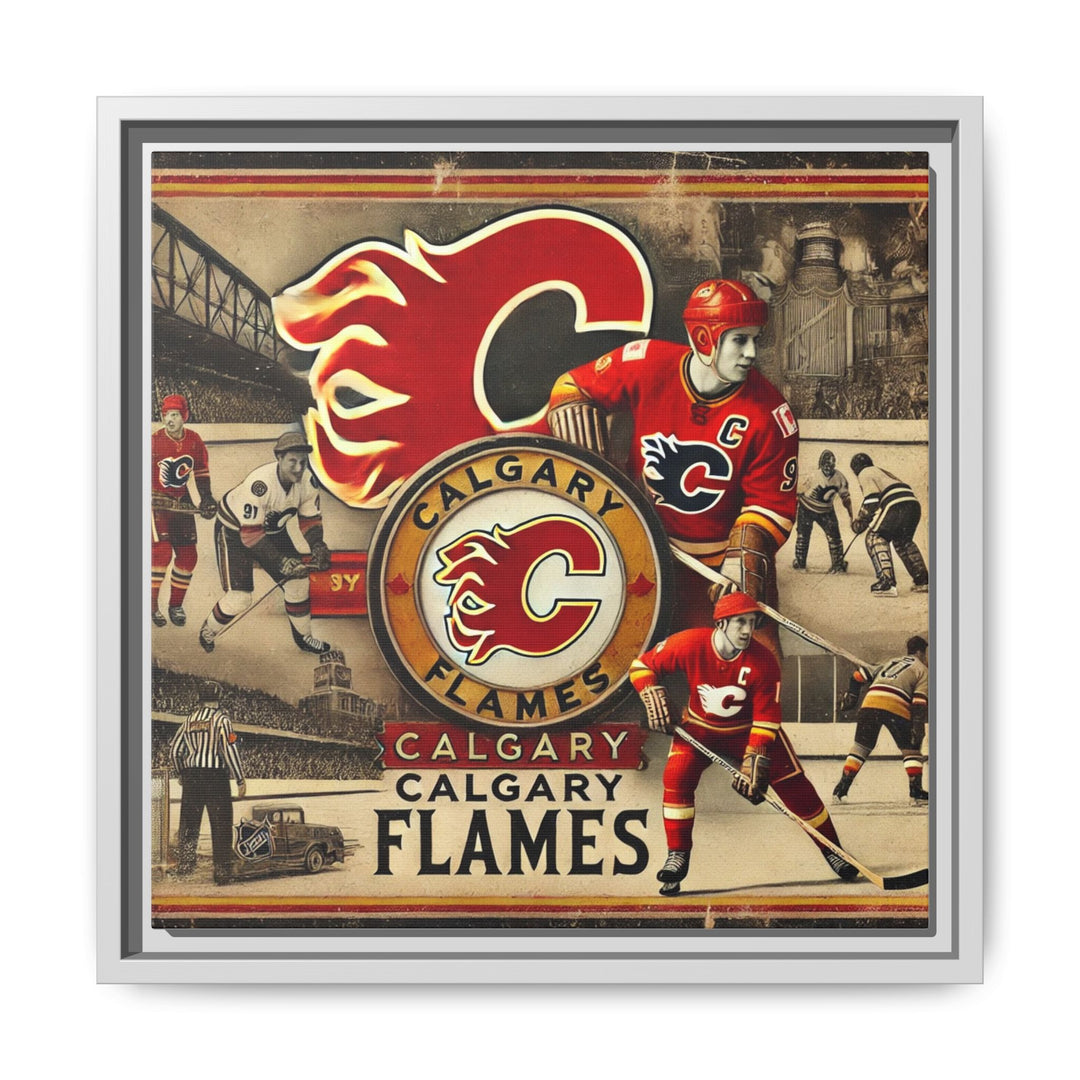 "Vintage Calgary Flames"  - Matte Canvas, Framed