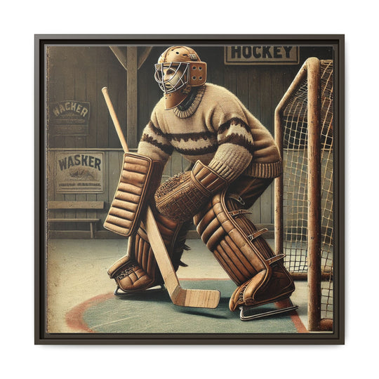 "Vintage Goalie"  - Matte Canvas, Framed
