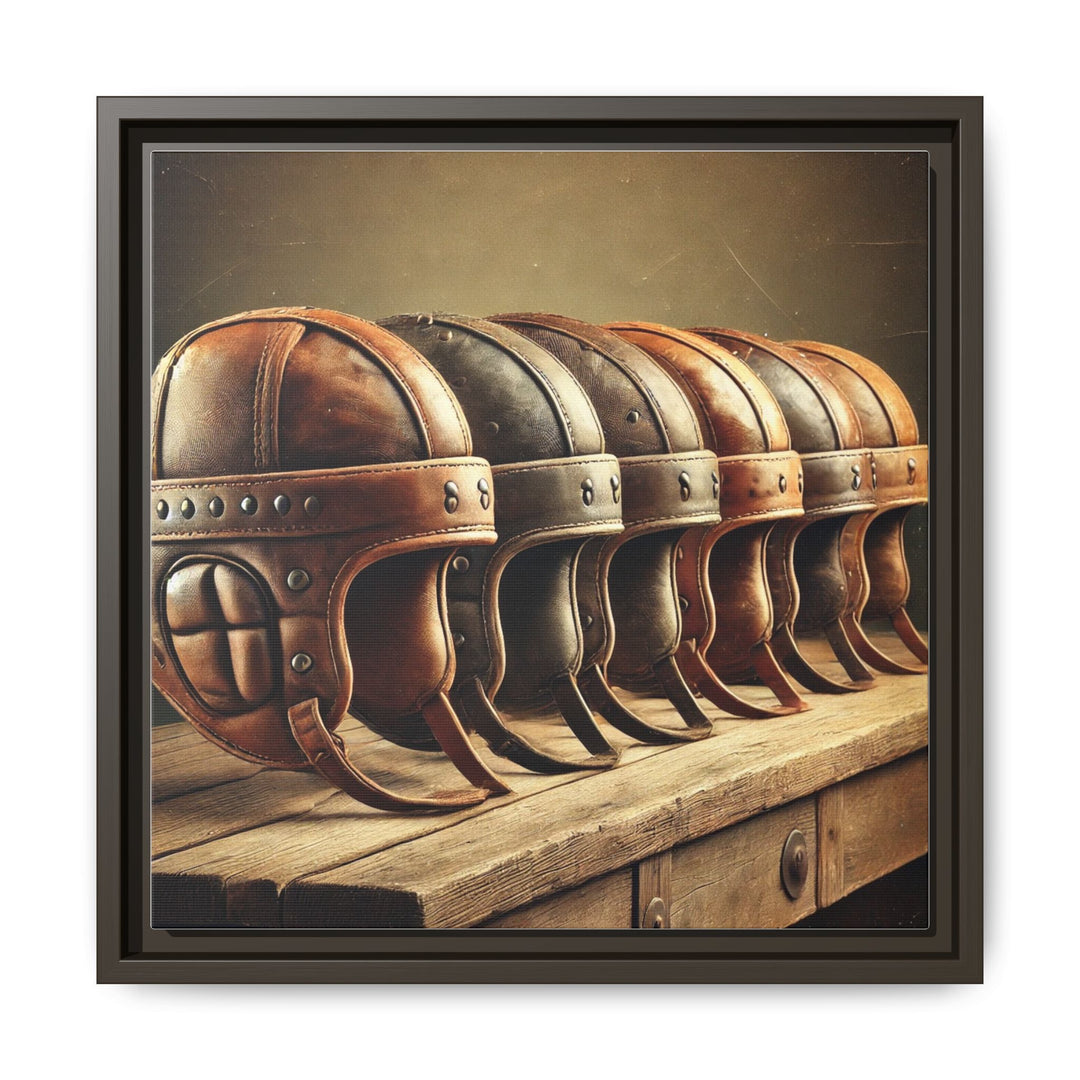 "Vintage Helmets  - Matte Canvas, Framed