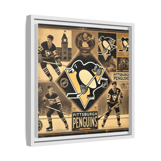 "Vintage Pittsburgh Penguins"  - Matte Canvas, Framed