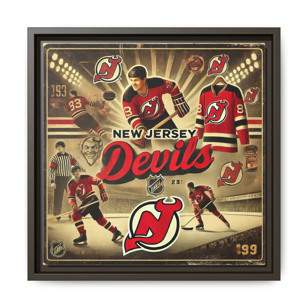 "Vintage New Jersey Devils"  - Matte Canvas, Framed