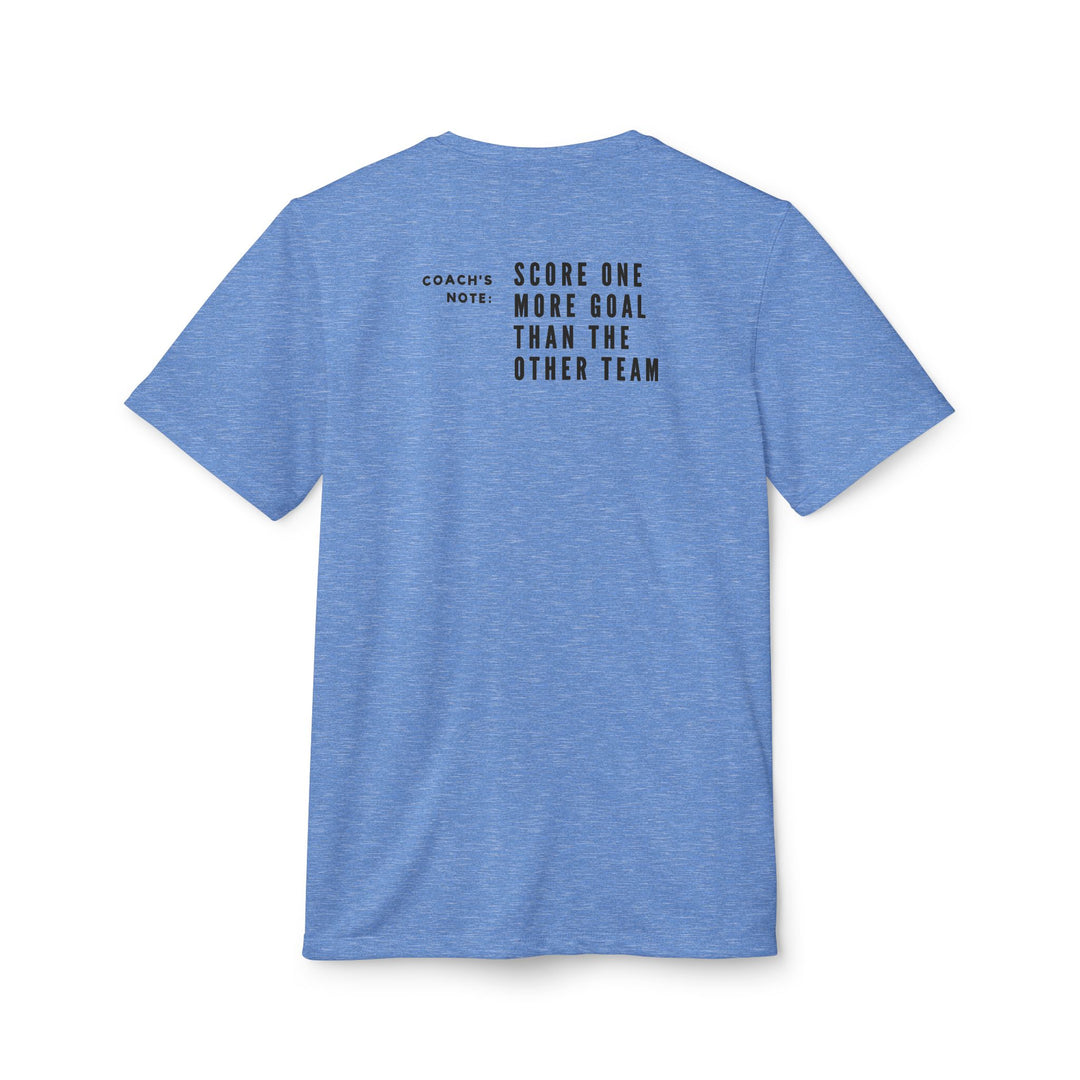 "Coaches Note: Score One More Time" - adidas Sport T-shirt