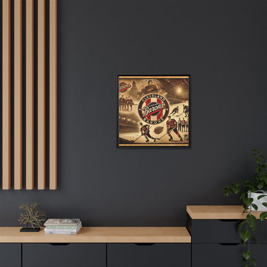 "Vintage Cleveland Barons"  - Matte Canvas, Framed