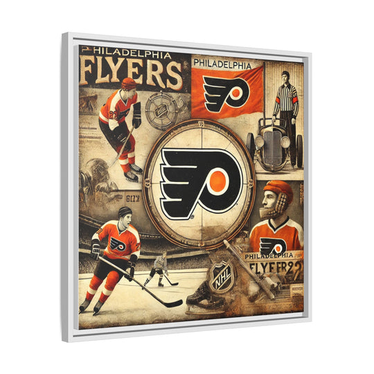 "Vintage Philadelphia Flyers"  - Matte Canvas, Framed