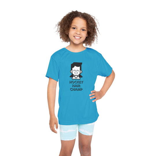 "Hockey Hair Champ" - Kids Sports T-Shirt