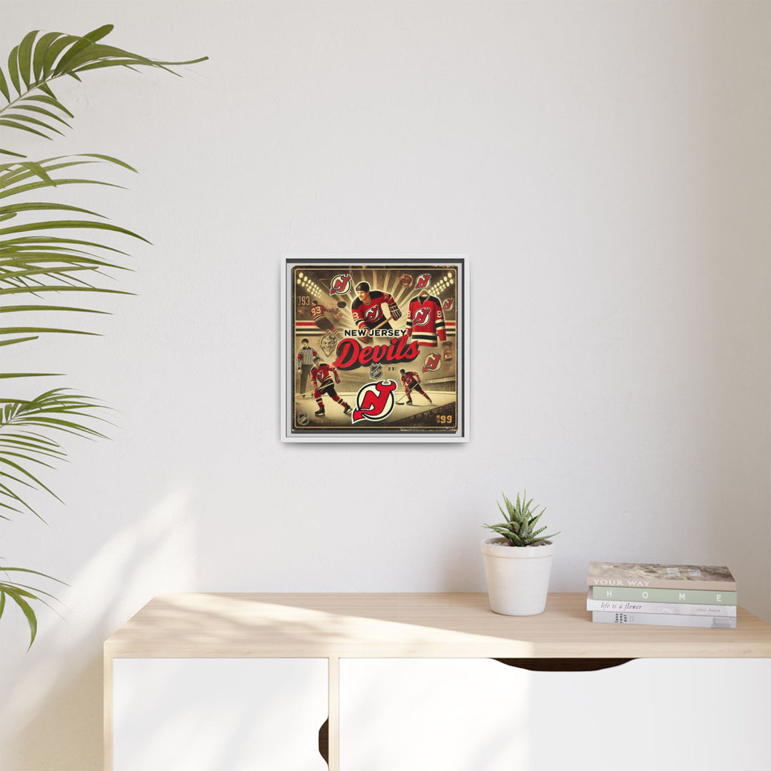 "Vintage New Jersey Devils"  - Matte Canvas, Framed