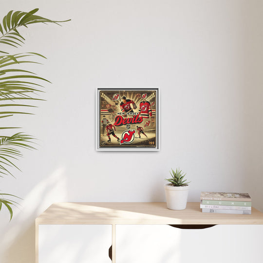 "Vintage New Jersey Devils"  - Matte Canvas, Framed