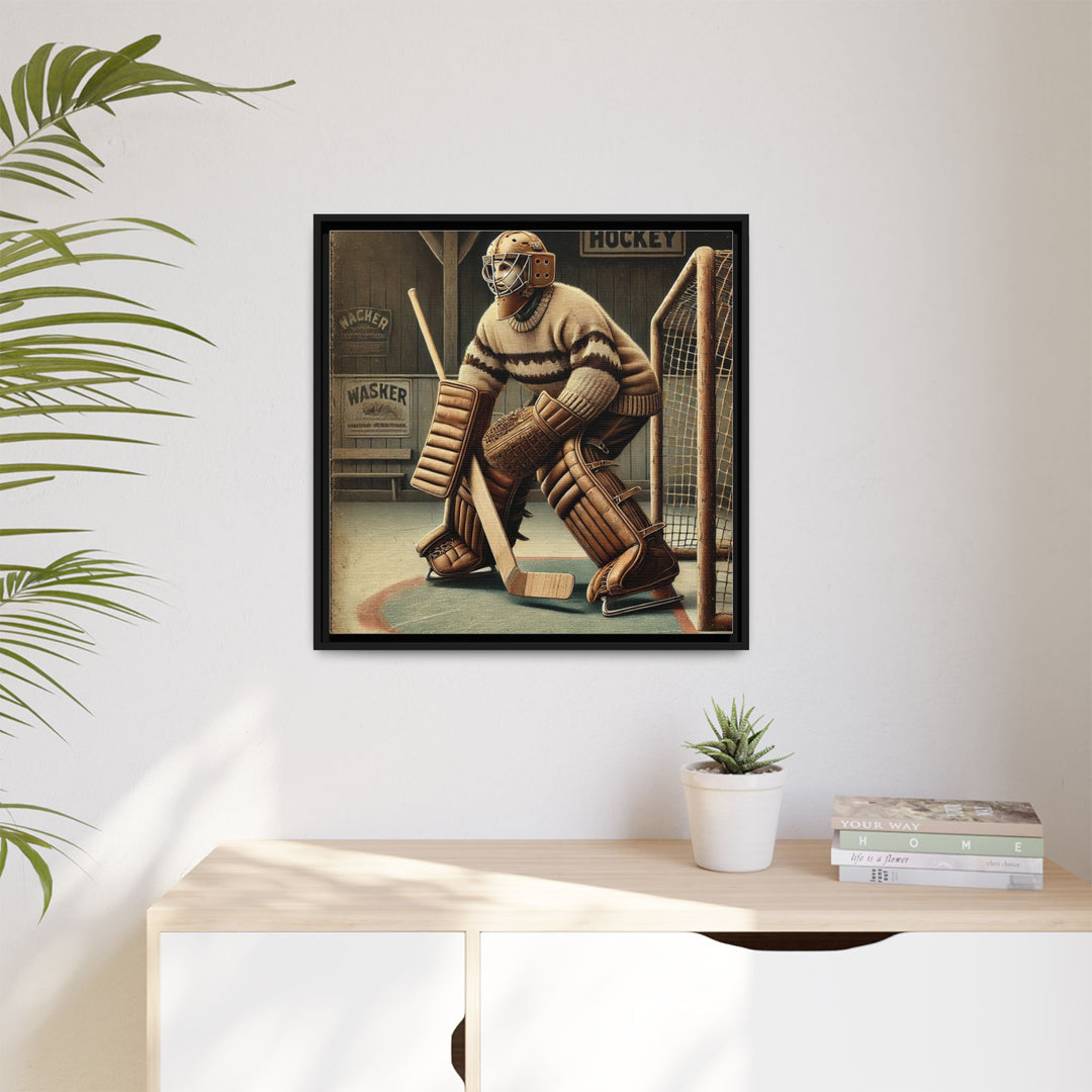 "Vintage Goalie"  - Matte Canvas, Framed
