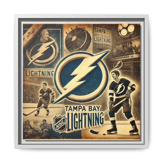 "Vintage Tampa Bay Lightning"  - Matte Canvas, Framed