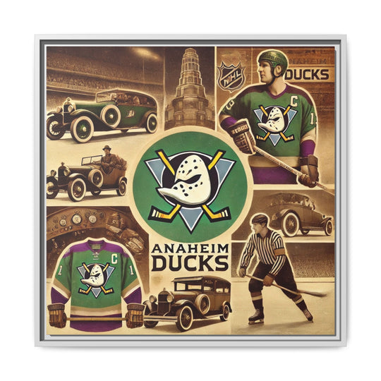 "Vintage Anaheim Ducks"  - Matte Canvas, Framed