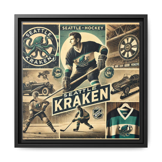 "Vintage Seattle Kraken"  - Matte Canvas, Framed