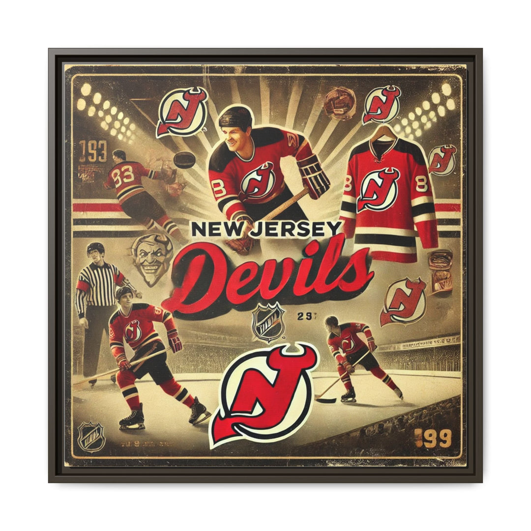 "Vintage New Jersey Devils"  - Matte Canvas, Framed