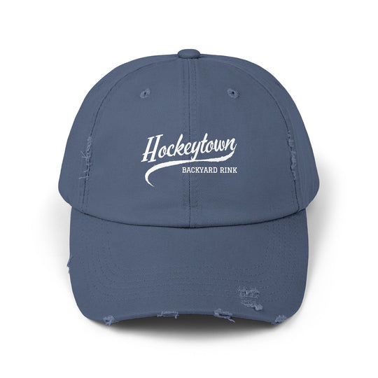 "Hockeytown Backyard Rink" -  Distressed Cap