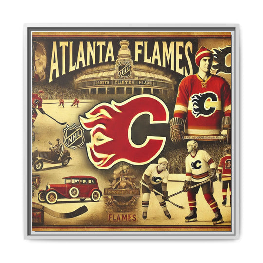 "Vintage Atlanta Flames"  - Matte Canvas, Framed