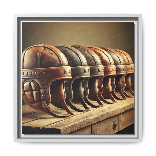 "Vintage Helmets  - Matte Canvas, Framed