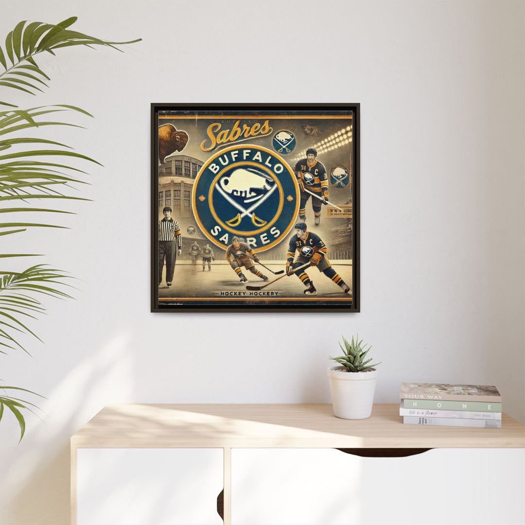 "Vintage Buffalo Sabres"  - Matte Canvas, Framed