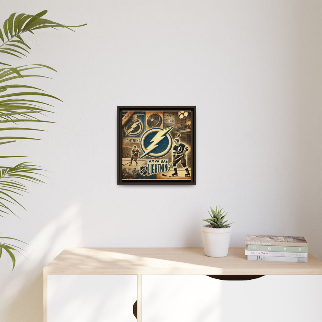 "Vintage Tampa Bay Lightning"  - Matte Canvas, Framed