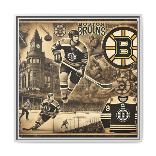 "Vintage Boston Bruins"  - Matte Canvas, Framed
