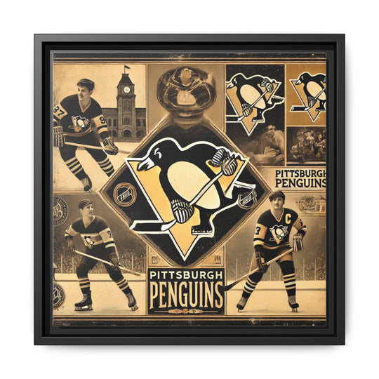 "Vintage Pittsburgh Penguins"  - Matte Canvas, Framed