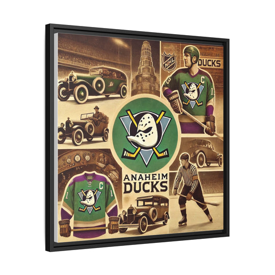 "Vintage Anaheim Ducks"  - Matte Canvas, Framed