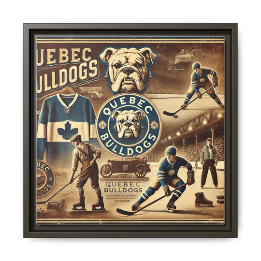 "Vintage Quebec Bulldogs"  - Matte Canvas, Framed