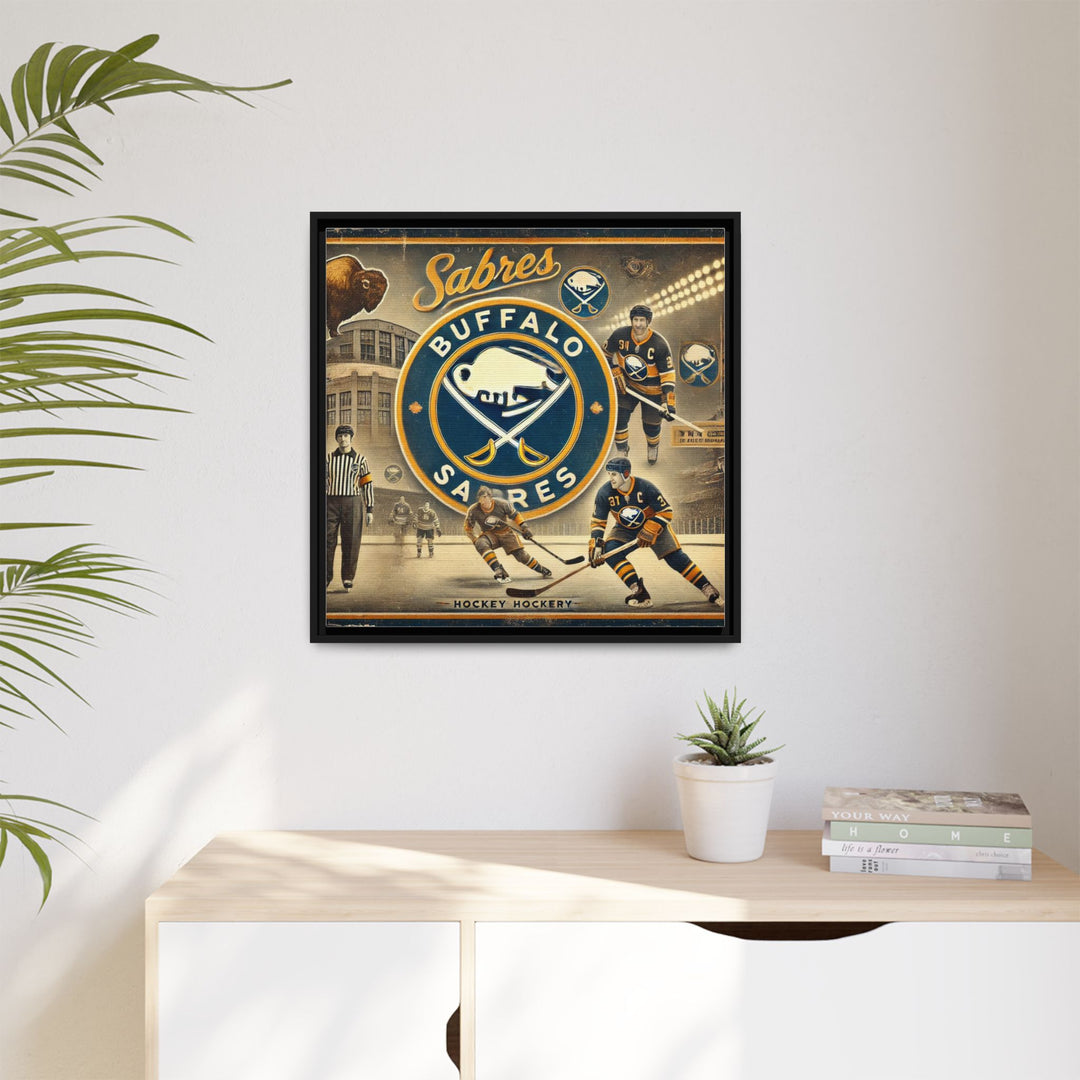"Vintage Buffalo Sabres"  - Matte Canvas, Framed