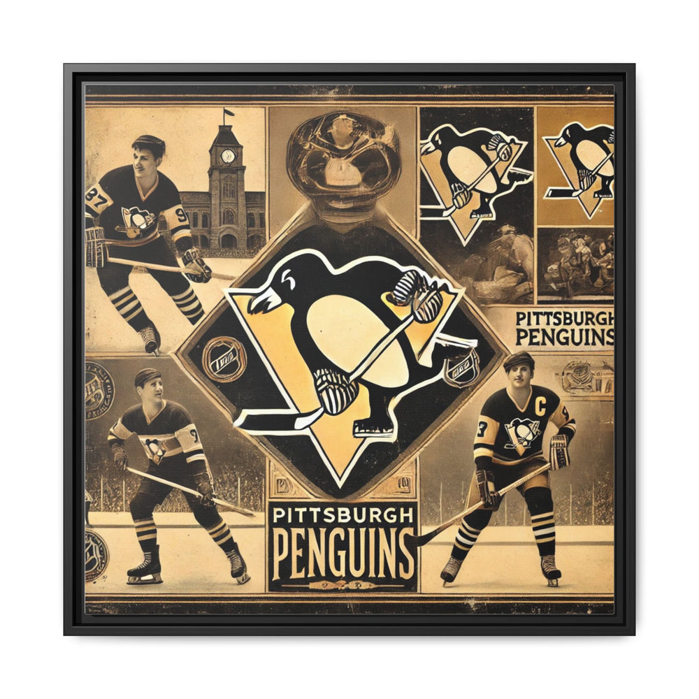 "Vintage Pittsburgh Penguins"  - Matte Canvas, Framed