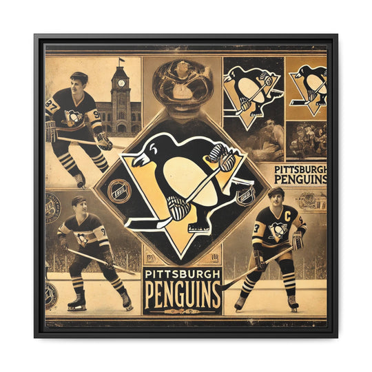 "Vintage Pittsburgh Penguins"  - Matte Canvas, Framed