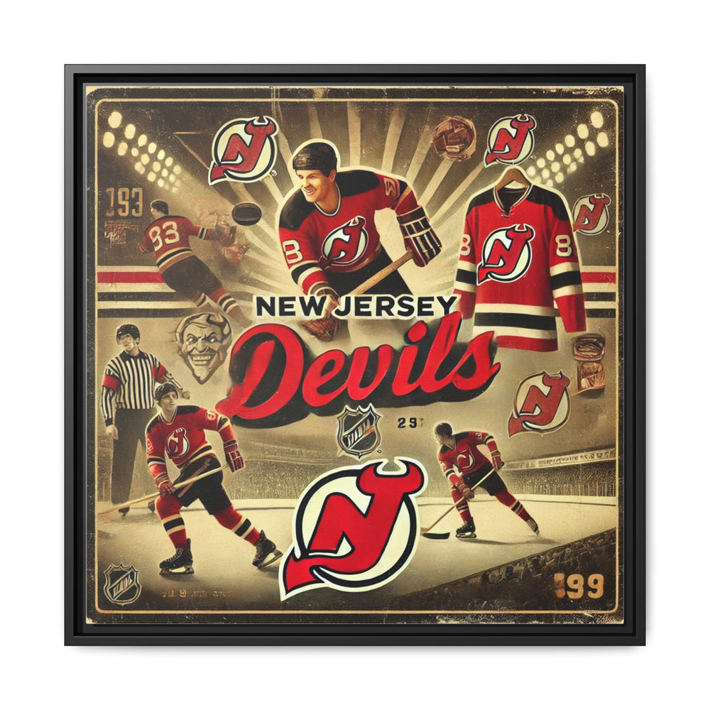 "Vintage New Jersey Devils"  - Matte Canvas, Framed
