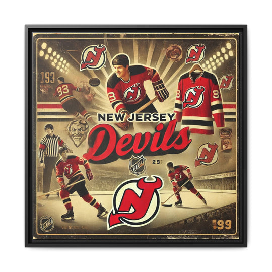 "Vintage New Jersey Devils"  - Matte Canvas, Framed