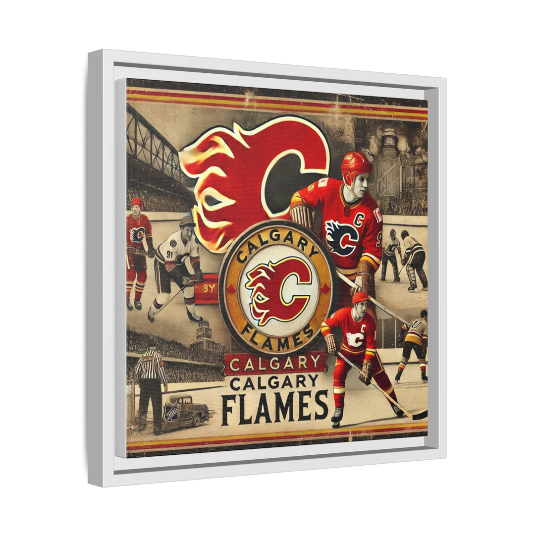 "Vintage Calgary Flames"  - Matte Canvas, Framed