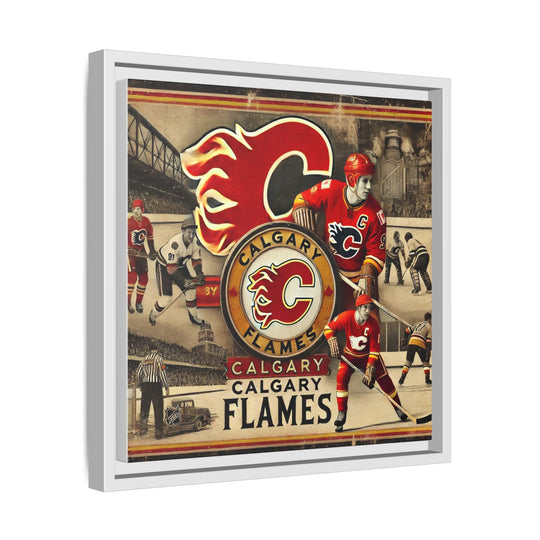 "Vintage Calgary Flames"  - Matte Canvas, Framed