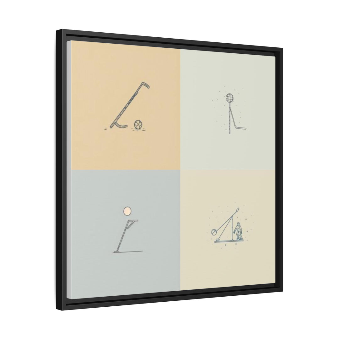 "Ball & Hockey"  - Matte Canvas, Framed