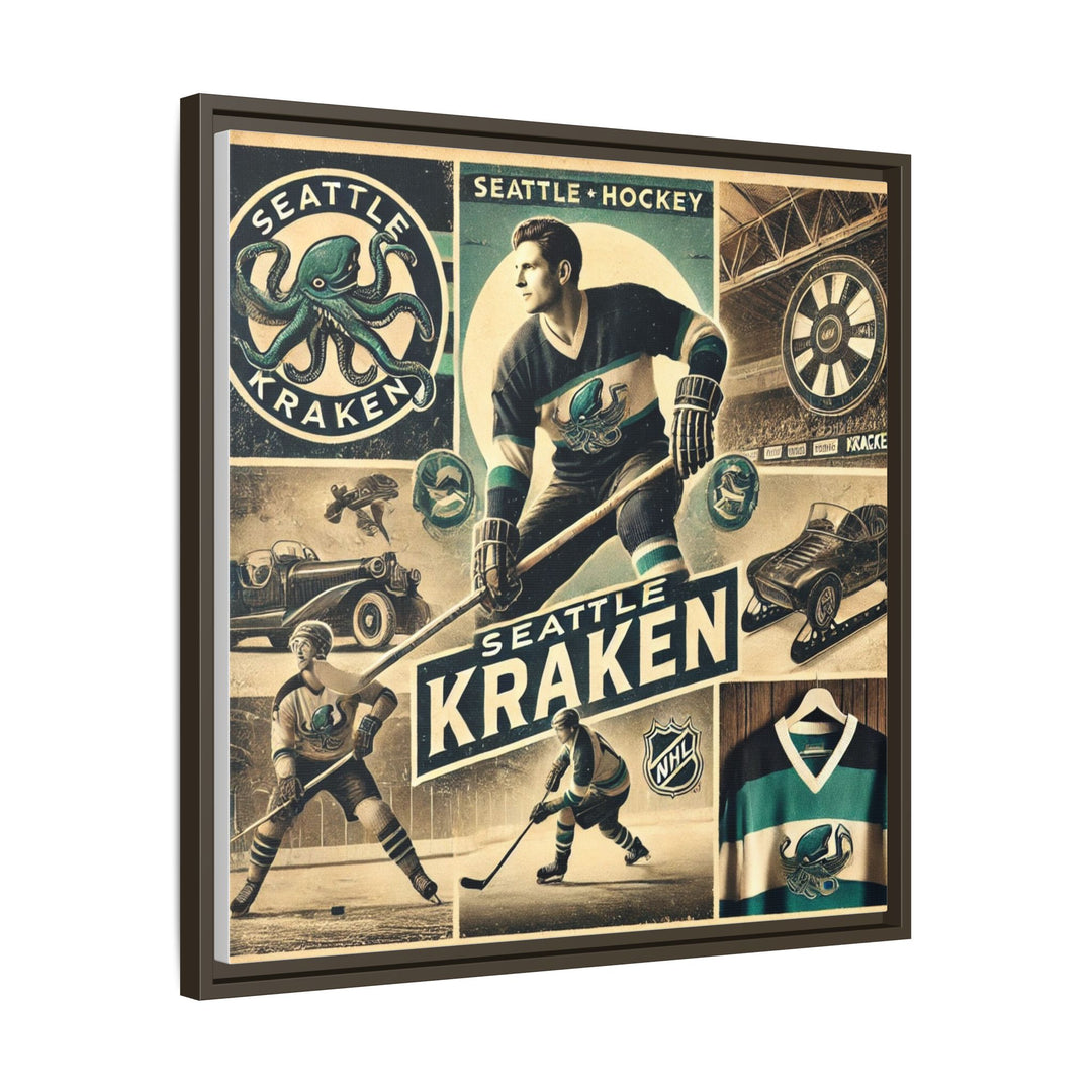 "Vintage Seattle Kraken"  - Matte Canvas, Framed