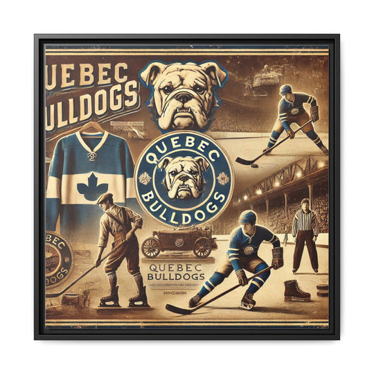 "Vintage Quebec Bulldogs"  - Matte Canvas, Framed