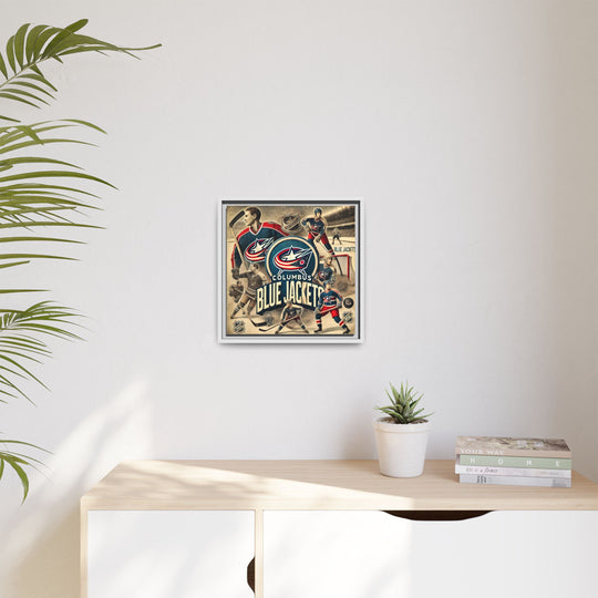 "Vintage Columbus Blue Jackets"  - Matte Canvas, Framed