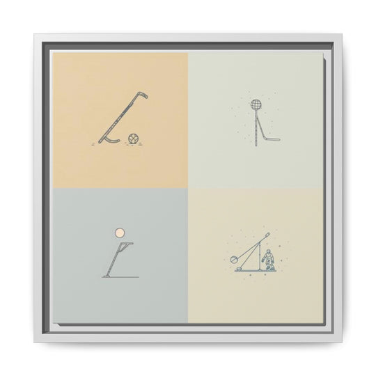 "Ball & Hockey"  - Matte Canvas, Framed