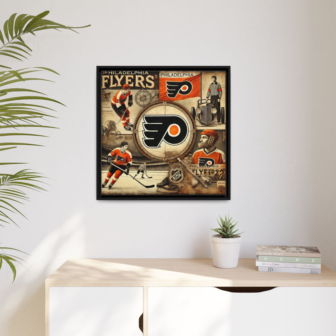 "Vintage Philadelphia Flyers"  - Matte Canvas, Framed