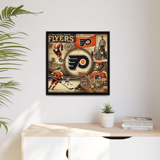"Vintage Philadelphia Flyers"  - Matte Canvas, Framed