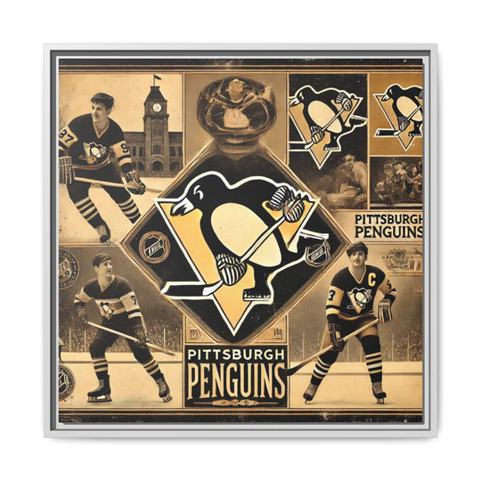 "Vintage Pittsburgh Penguins"  - Matte Canvas, Framed