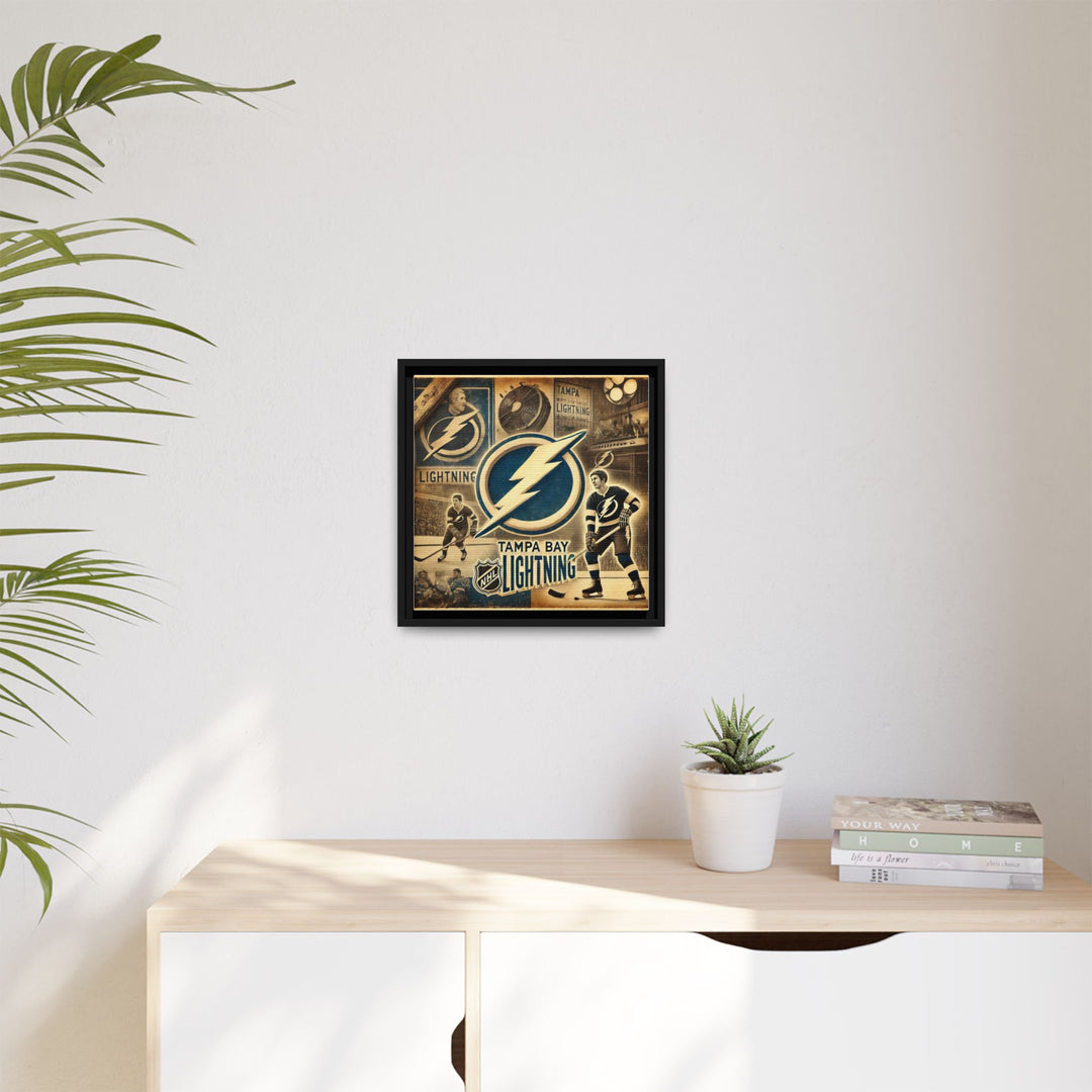 "Vintage Tampa Bay Lightning"  - Matte Canvas, Framed