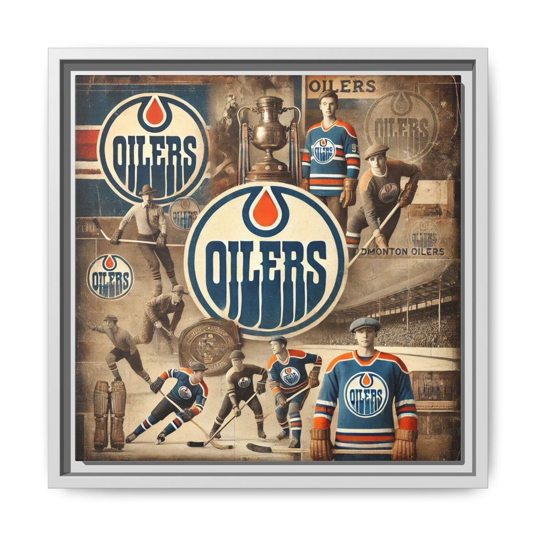 "Vintage Edmonton Oilers"  - Matte Canvas, Framed