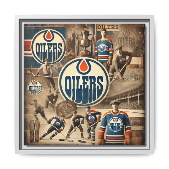 "Vintage Edmonton Oilers"  - Matte Canvas, Framed