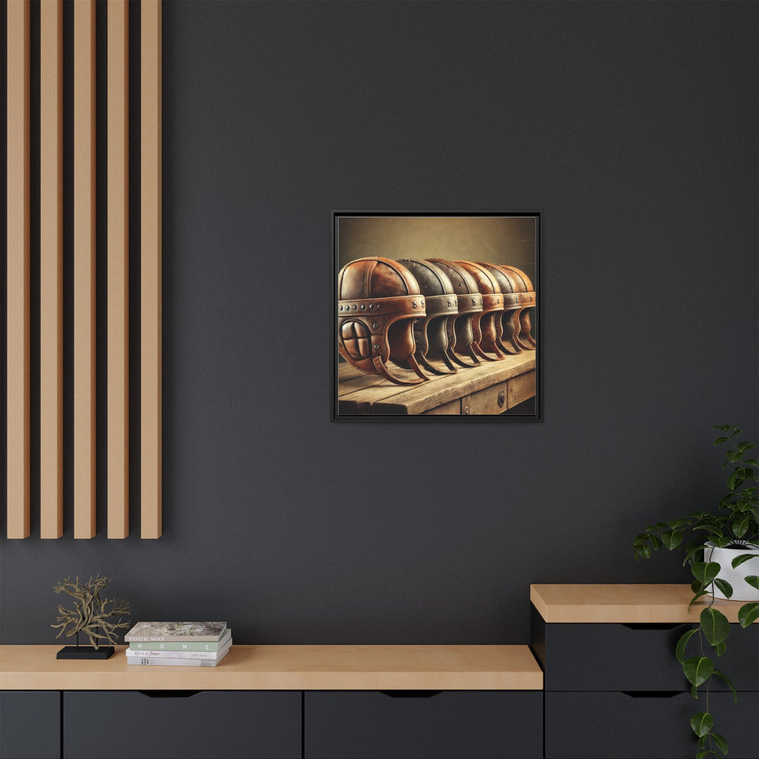 "Vintage Helmets  - Matte Canvas, Framed