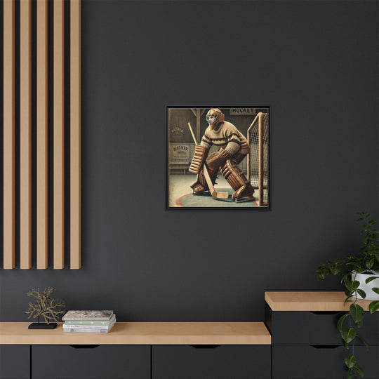 "Vintage Goalie"  - Matte Canvas, Framed