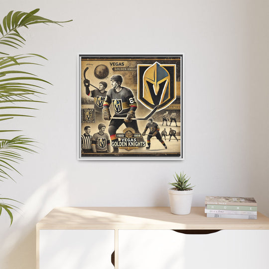 "Vintage Vegas Knights"  - Matte Canvas, Framed
