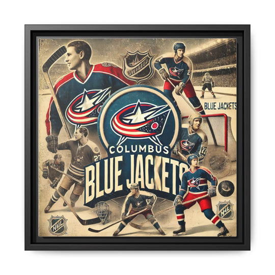 "Vintage Columbus Blue Jackets"  - Matte Canvas, Framed