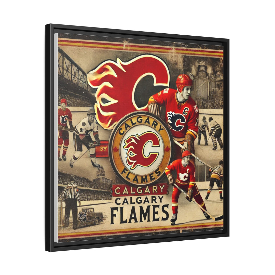 "Vintage Calgary Flames"  - Matte Canvas, Framed