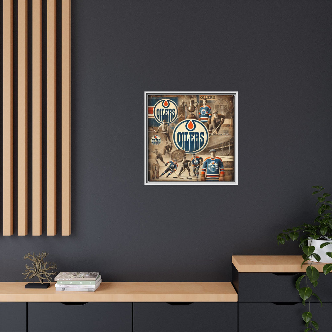 "Vintage Edmonton Oilers"  - Matte Canvas, Framed